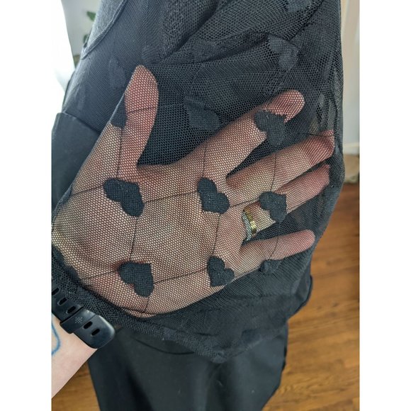 Torrid Black Heart Mesh Yoke Ponte Sheath Dress - 20 - Picture 6 of 12